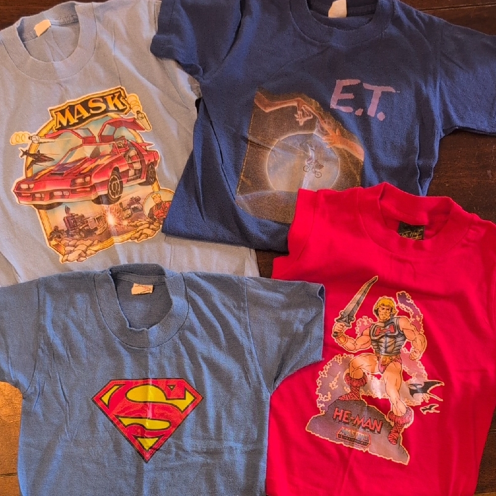 Lot Of 4 Boys Graphic Tees Vintage 70s 80s